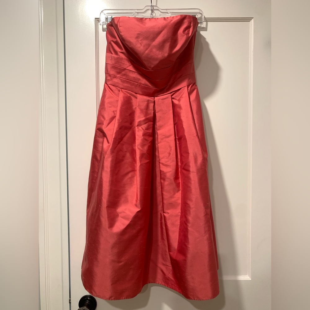 Ann Taylor Vibrant Pink Strapless Formal Dress